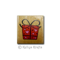 Wooden Mounted Rubber Stamp - Present/Gift