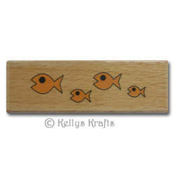Wooden Mounted Rubber Stamp - Fish