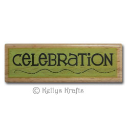 Wooden Mounted Rubber Stamp - Celebration