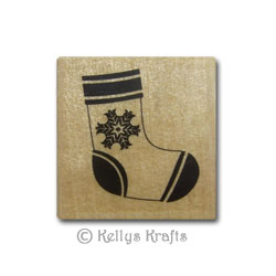 (image for) Wooden Mounted Rubber Stamp - Stocking