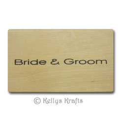 Wooden Mounted Rubber Stamp - Bride & Groom