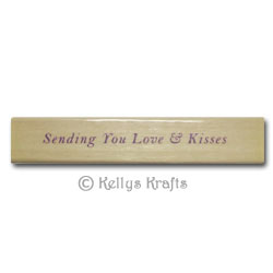 Wooden Mounted Rubber Stamp - Sending You Love & Kisses