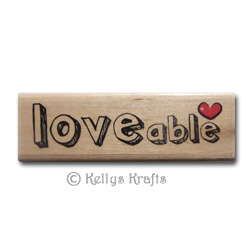 Wooden Mounted Rubber Stamp - Loveable