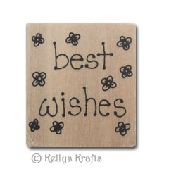 Wooden Mounted Rubber Stamp - Best Wishes