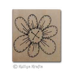 Wooden Mounted Rubber Stamp - Flower