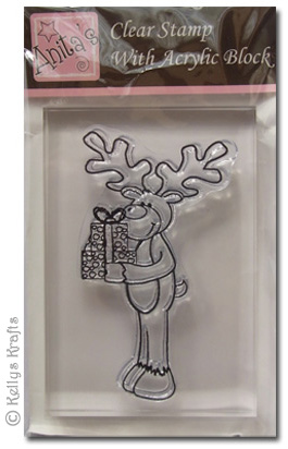 Clear Stamp & Acrylic Block - Reindeer with Presents