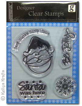 Clear Stamps - Christmas Santa Claus, Be Jolly. Snowflake