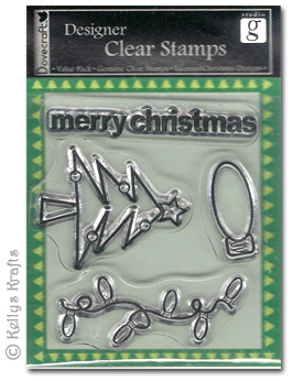 Clear Stamps - Merry Christmas, Tree, Xmas Lights - Click Image to Close
