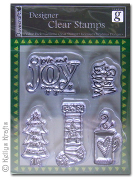 Clear Stamps - Christmas Tree, Stocking, Cup, Joy, Warm Wishes