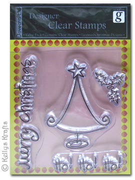 Clear Stamps - Merry Christmas, Tree, Holly Sprig, Ho! Ho! Ho!