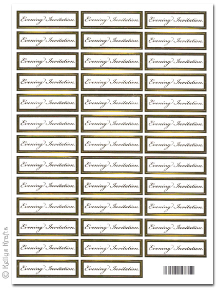 (image for) Sentiment Sheet - Evening Invitation, Gold Foil on White