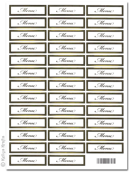 (image for) Sentiment Sheet - Menu, Gold Foil on White