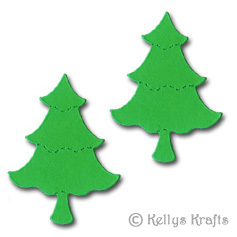 Small Tree Die Cut Shapes, Bright Green (Pack of 10)