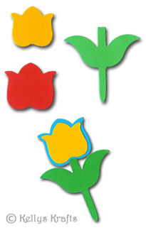 Tulips & Stem Die Cut Shapes (Pack of 10)