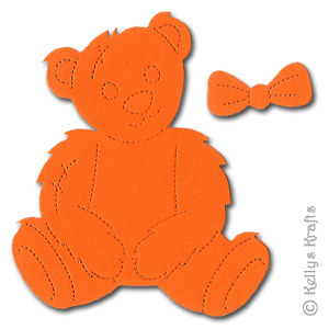 (image for) Sitting Teddy Bear With Bow Die Cut Shapes (Pack of 10)