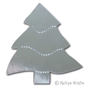 Silver Christmas Tree Die Cut Shape (1 Piece)