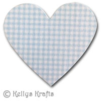 Large Heart Die Cut Shape, Blue Gingham (1 Piece)