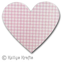 Large Heart Die Cut Shape, Pink Gingham (1 Piece)