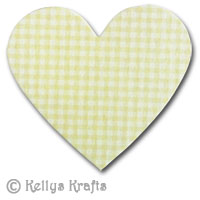 Large Heart Die Cut Shape, Yellow Gingham (1 Piece)