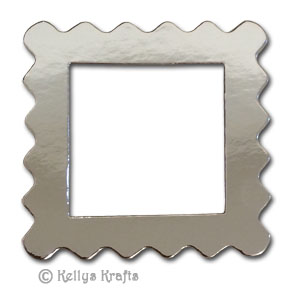 Wavy Frame Die Cut Shape, Silver Mirror Card (1 Piece)