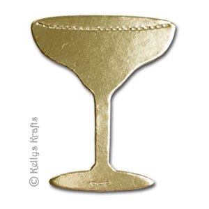 Cocktail Glass Die Cut Shape, Gold (1 Piece)