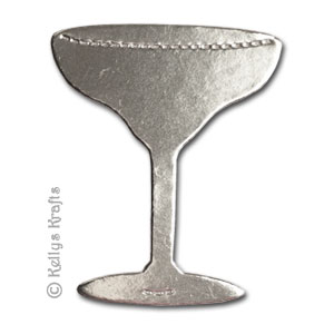 Cocktail Glass Die Cut Shape, Silver (1 Piece)