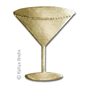 Martini Glass Die Cut Shape, Gold (1 Piece)