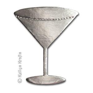 Martini Glass Die Cut Shape, Silver (1 Piece)