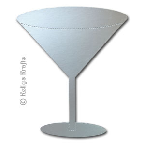 X-Large Martini Glass Die Cut Shape, Satin Silver (1 Piece)