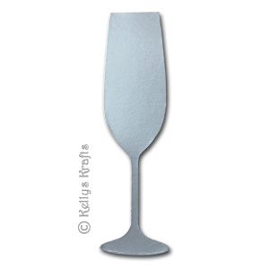 X-Large Champagne Glass Die Cut Shape, Satin Silver (1 Piece)