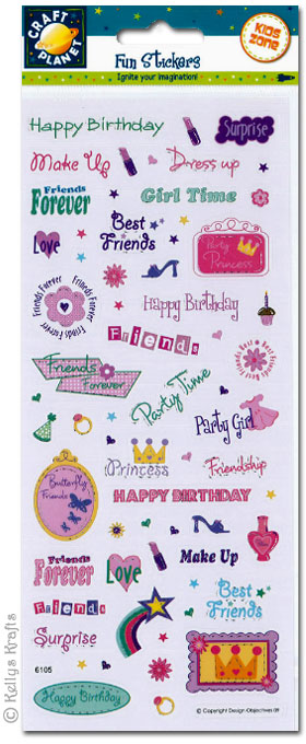 Fun Stickers, Girly Gossip (1 Sheet)