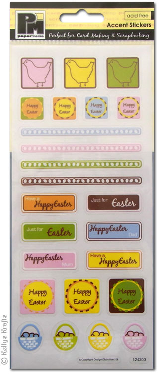 Coloured Accent Stickers, Modern Happy Easter (1 Sheet)