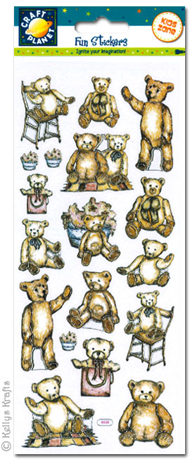 Fun Stickers, Teddy Bears (1 Sheet)