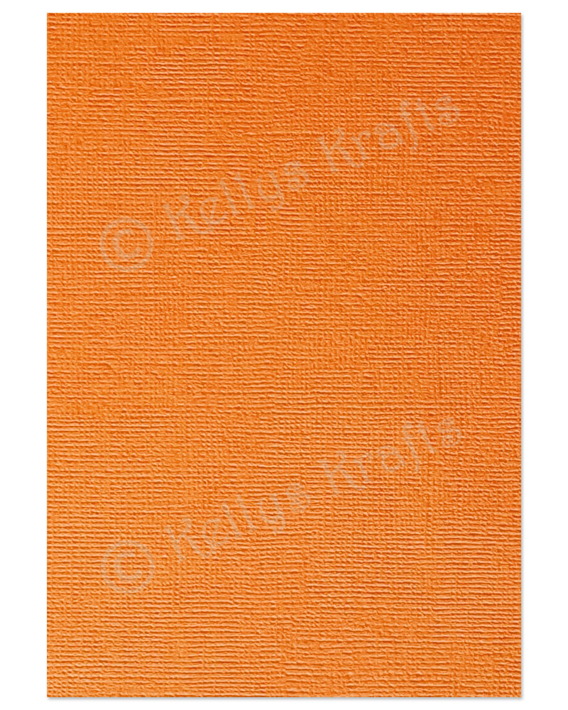 (image for) Pumpkin Orange Linen-Weave Textured Card (1 Sheet)