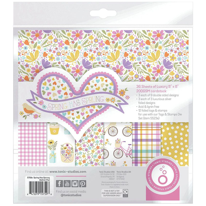 (image for) Tonic Studios 8"x8" Paper Pad - Spring Has Sprung