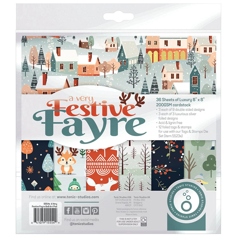 (image for) Tonic Studios 8"x8" Paper Pad - A Very Festive Fayre