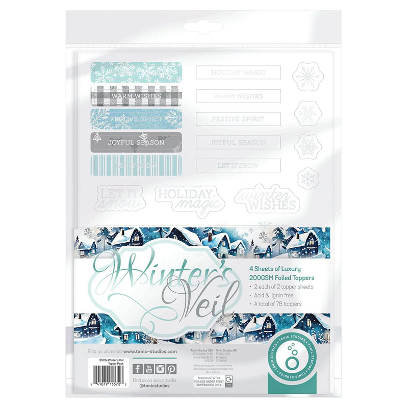 Die Cut & Foiled Topper Set - Winter's Veil (4 Sheets) (image for) Die Cut & Foiled Topper Set - Winter's Veil (4 Sheets)