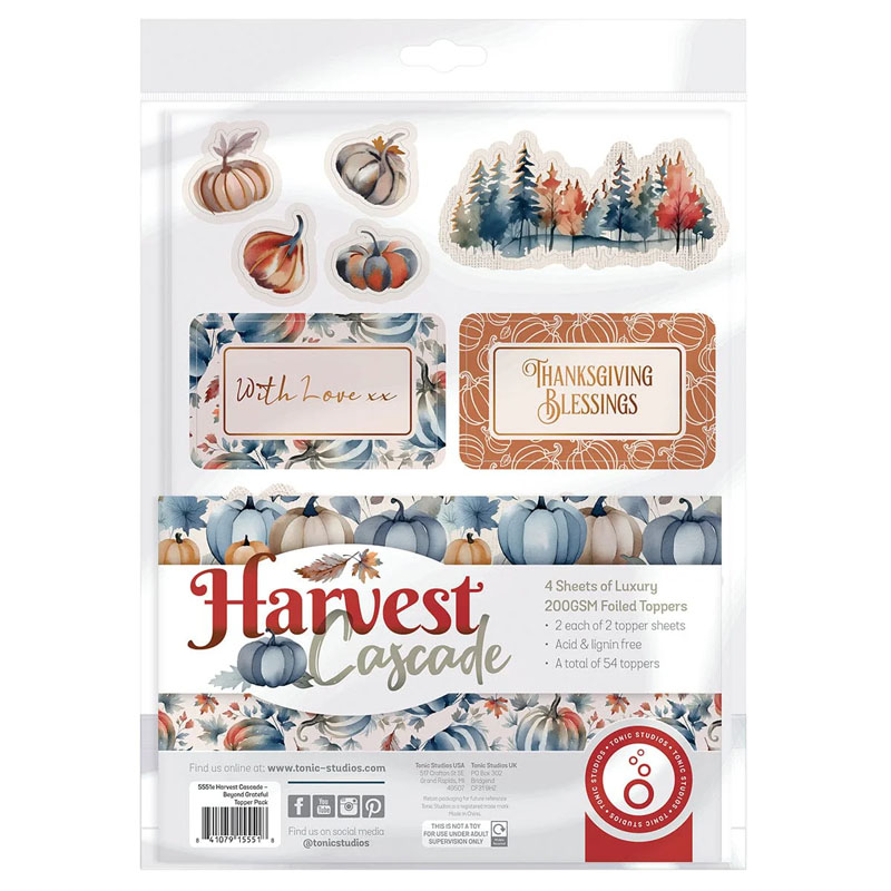 Die Cut & Foiled Topper Set - Harvest Cascade Beyond Grateful (4 Sheets) (image for) Die Cut & Foiled Topper Set - Harvest Cascade Beyond Grateful (4 Sheets)