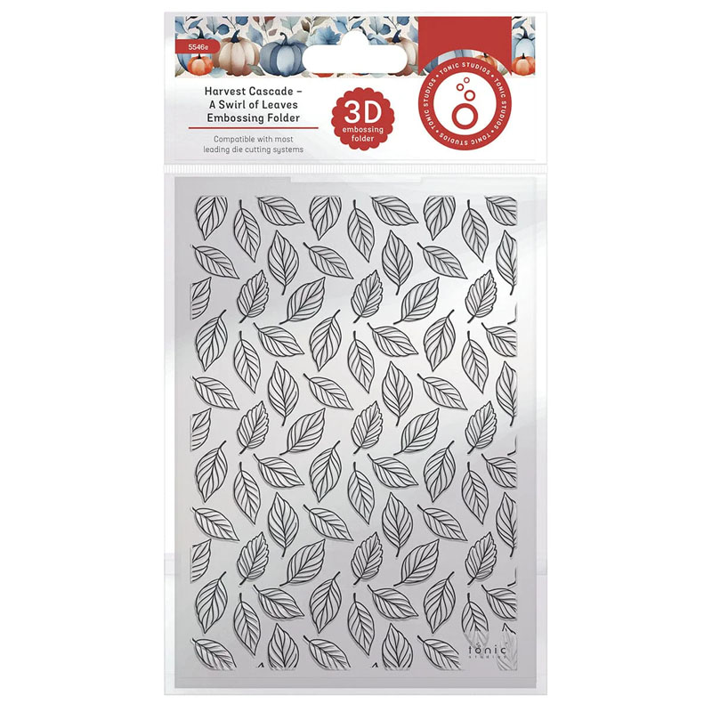 Tonic Studios Embossing Folder 5"x7" - Harvest Cascade, A Swirl of Leaves (image for) Tonic Studios Embossing Folder 5"x7" - Harvest Cascade, A Swirl of Leaves