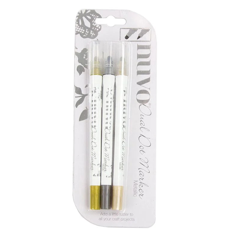(image for) Nuvo Dual Tip Dot Markers - Tonic Studios - Metallic (3pk)