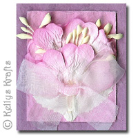 Mulberry Card Topper - Deep Pink Flowers & Ribbon