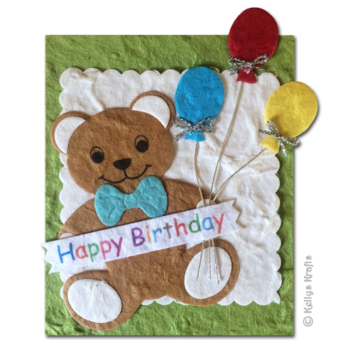 Mulberry Card Topper - Birthday Bear with Balloons + Banner