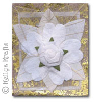 Mulberry Card Topper - Gold with White Flower