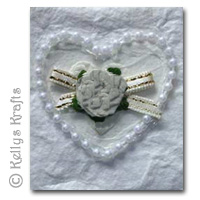 Mulberry Card Topper - White with Beads + Bow