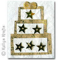 Mulberry Card Topper - Wedding Cake, Gold Stars Design