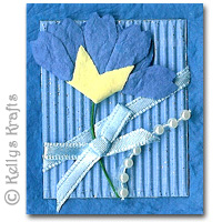 Mulberry Card Topper - Blue with Blue Flower