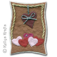 Mulberry Card Topper - Brown with Hanging Heart