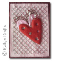 Mulberry Card Topper - Pink with Mesh + Hearts