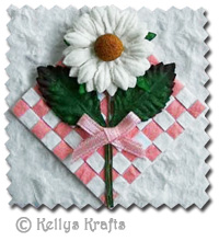 Mulberry Card Topper - White Flower on Pink/White Mount