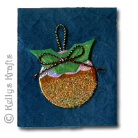(image for) Christmas Mulberry Card Topper, Pudding with Holly